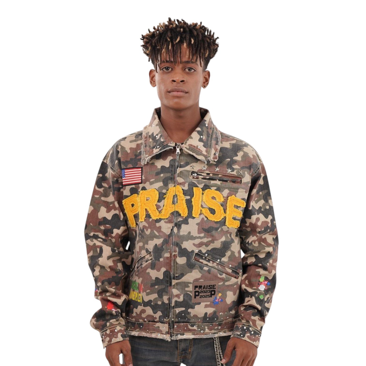 ELITE PREMIUM: Praise Camo Denim Jacket 19464